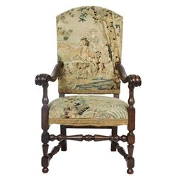 Embroidered Upholstered Arm Chair