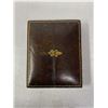 Image 2 : Antique 19c Oval Goldtone Metal Frame Housed In Quality Leather Travel Case With Stand, Very Good Co