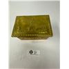 Image 2 : Antique Brass Box With Embossed Seam Metal Liner, 6"x4"x3 1/4"