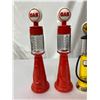 Image 2 : 4 Miniature Replica Gas Pumps, 3 Ceramic/Metal, Great Display Items
