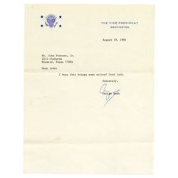 George Herbert Walker Bush Letter Signed as VP