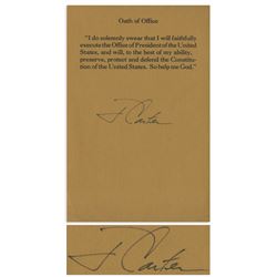 Jimmy Carter Signed ''Oath of Office'' Souvenir Slip