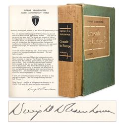 Dwight D. Eisenhower Signed D-Day Speech in His Book