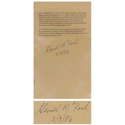 Gerald Ford Signed Souvenir Pardon of Richard Nixon