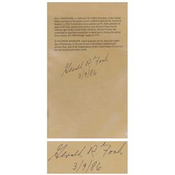 Gerald Ford Signed Souvenir Pardon of Richard Nixon