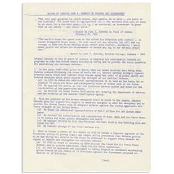 From JFK John Kennedy Senate Files, Defense 1960 Views