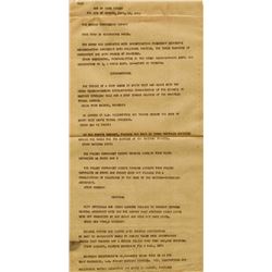 JFK John Kennedy Teletype Announcing Warren Commission!