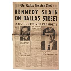 JOHN F. KENNEDY SLAIN ON DALLAS STREET NEWSPAPER