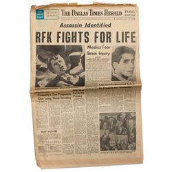 Robert F. Kennedy Dallas Times Assassination Newspaper