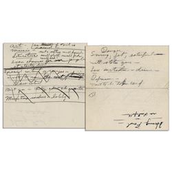 Richard Nixon Handwritten Notes for His Biographer