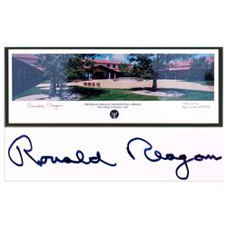 Ronald Reagan Signed Panoramic Photo of His Library