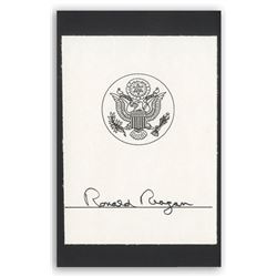 Ronald Reagan Signed Presidential Bookplate -- With JSA