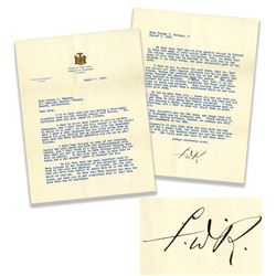 Franklin D. Roosevelt Letter Signed re Warm Springs