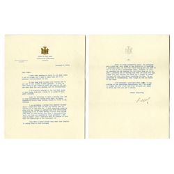 Franklin D. Roosevelt 1929 2 Page Typed Letter Signed