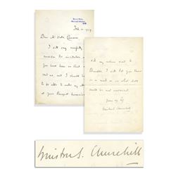 Winston Churchill Letter Signed as President of Board