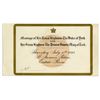 Image 1 : Invitation to Wedding of King George V & Mary of Teck