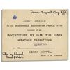 Image 1 : King George V Ticket to 1919 Investiture at Buckingham