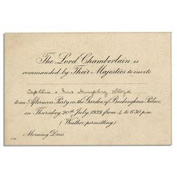 King George VI & Queen Elizabeth Buckingham Invite