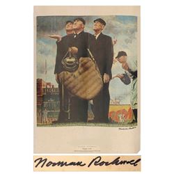 Norman Rockwell Baseball Tough Call Signed Poster