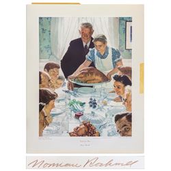 Norman Rockwell Signed ''Freedom From Want'' Poster