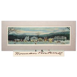 Norman Rockwell Signed Print of Christmas Main Street