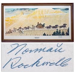 Norman Rockwell Signed Print of Stagecoach