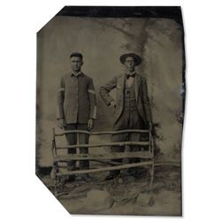 19th Century Tintype Photo Two Pistoled Men