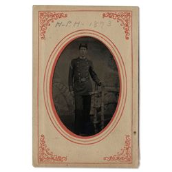 Sixth-Plate Tintype of Lanky U.S. Soldier