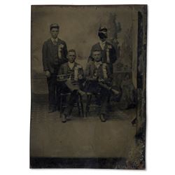 Postwar Tintype Four Union Soldiers Maryland