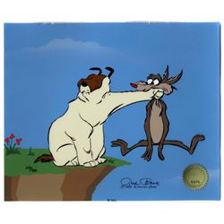 Chuck Jones Signed Ralph Wolf and Sam Sheepdog Cel