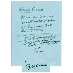 Mario Puzo Signed Letter Signature ''Godfather''