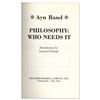 Image 3 : ''Philosophy: Who Needs It?'' Ayn Rand 1982 Book