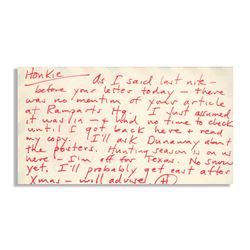 Hunter S. Thompson Autograph Letter Signed re Honkies