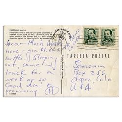 Hunter Thompson Autograph Letter Signed During Vacation