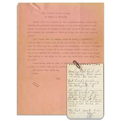 Hunter Thompson Typed Story Featuring His ''Claude Fink''