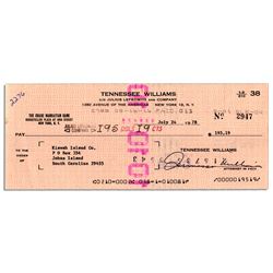 Tennessee Williams Signed Check / Signature