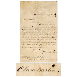 Clara Barton Letter Signed to General Benjamin Butler