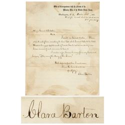 Clara Barton Autograph Letter Signed to General Butler