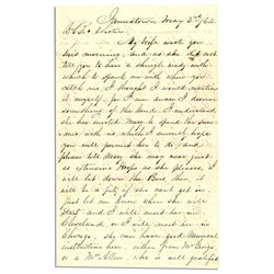 1864-2 PAGE LETTER FROM JAMESTOWN, JOHN GRAY