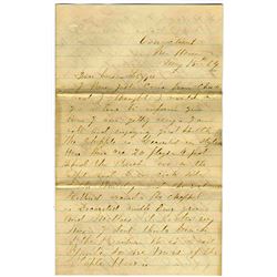 Union Soldier Autographed Letter Civil War New Haven