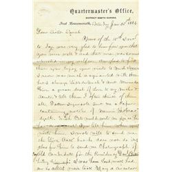 1864 Autograph Letter Signed Fort Leavenworth Kansas