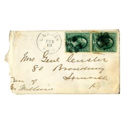 George Custer Envelope Made Out in His Hand to his Wife