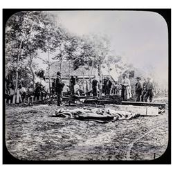 Civil War Magic Lantern Slide of Burial of the Dead