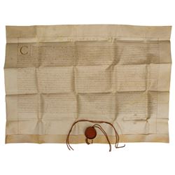 Large Medieval Theological Manuscript Measuring 28 x 22