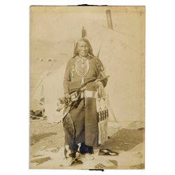 Silver Gelatin Photo of Sioux Chief Afraid of a Hawk