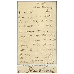 Charles Darwin Autograph Letter Signed from 1849