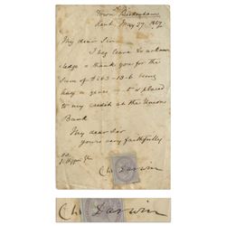 Charles Darwin Letter Signed From 1869 to His Agent