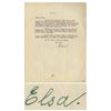 Image 1 : Elsa Einstein Letter Signed with Dark Autograph