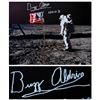 Image 1 : Buzz Aldrin Signed Canvas of the Iconic Apollo 11 Image