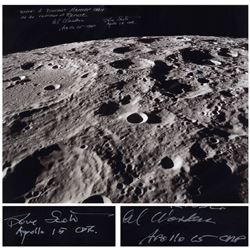 Al Worden & Dave Scott Signed 20'' x 16'' Photo of Moon